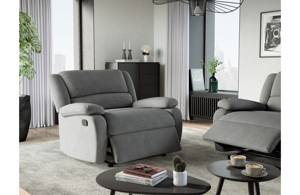 9121 - Fauteuil de relaxation avec assise XXL en microfibre