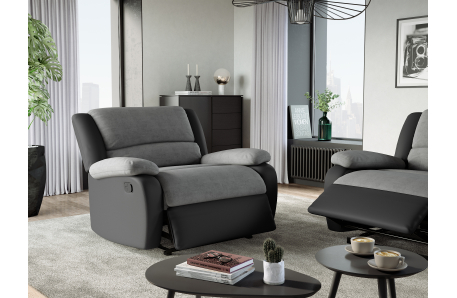 9121 - Fauteuil de relaxation avec assise XXL en simili et microfibre