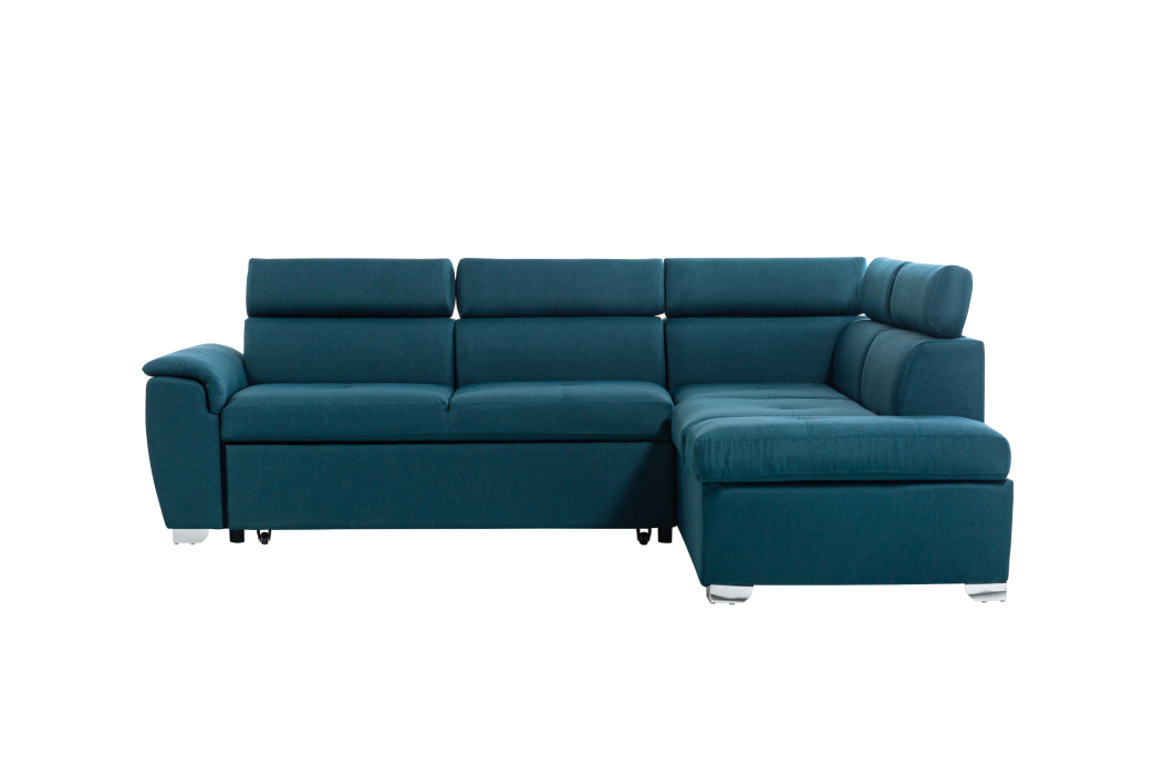 PARMA - Canapé d'angle convertible avec coffre en tissu