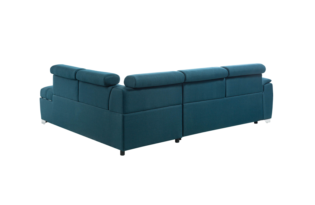 PARMA - Canapé d'angle convertible avec coffre en tissu