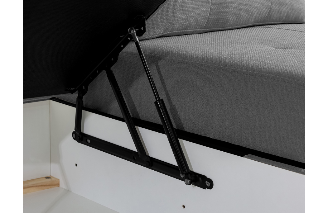 ADEN - Canapé d'angle convertible avec coffre en tissu