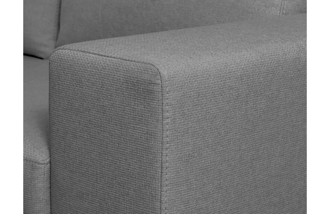 ADEN - Canapé d'angle convertible avec coffre en tissu