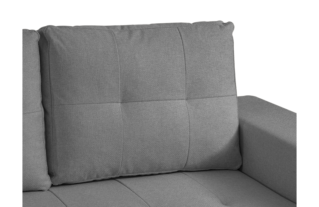ADEN - Canapé d'angle convertible avec coffre en tissu