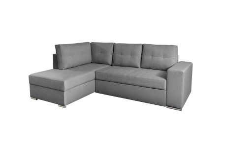 ADEN - Canapé d'angle convertible avec coffre en tissu