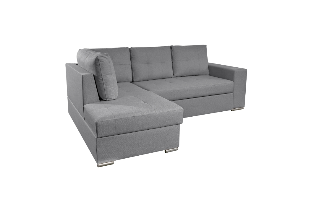 ADEN - Canapé d'angle convertible avec coffre en tissu