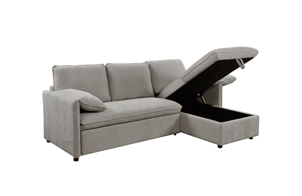 Canapé d'angle MATHIS réversible convertible en tissu