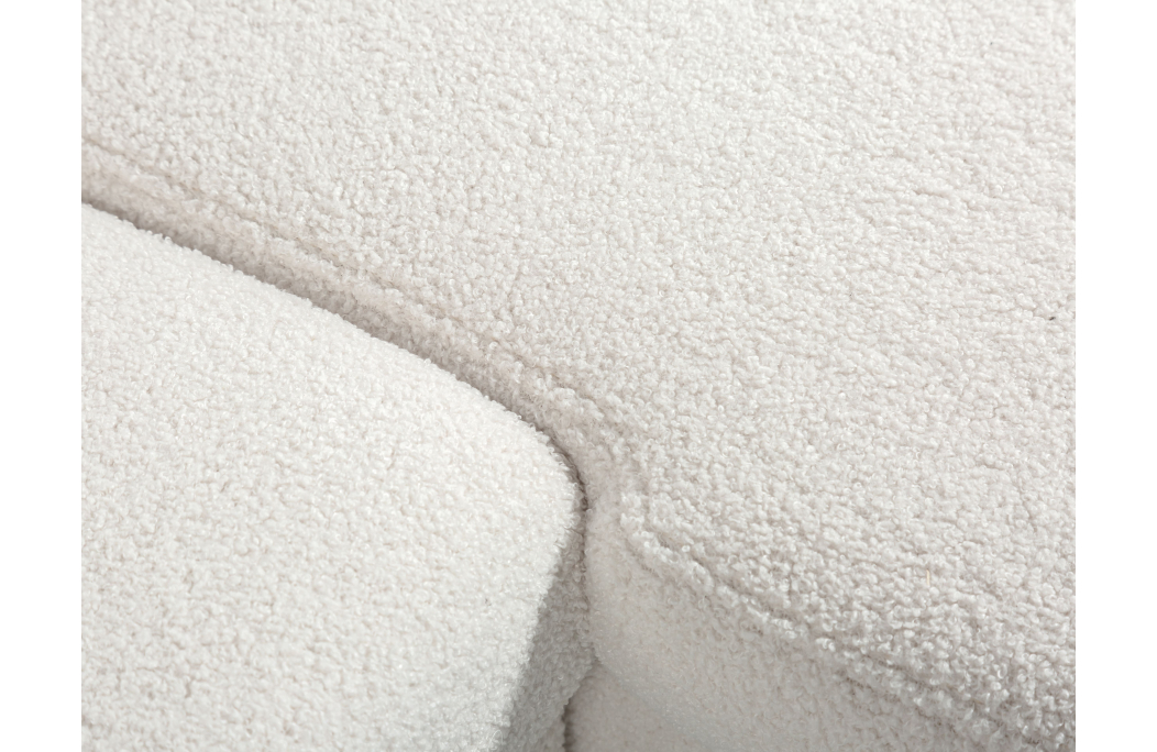 Canapé d'angle MARIA SCANDINAVE réversible convertible avec coffre en tissu bouclettes