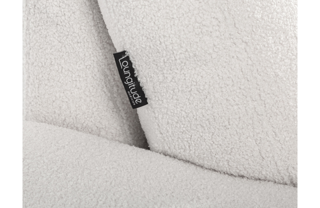 Canapé d'angle MARIA SCANDINAVE réversible convertible avec coffre en tissu bouclettes