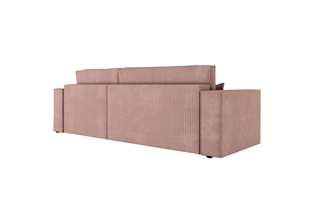 CLARISSE - Canapé d'angle convertible réversible avec coffre en velours côtelé