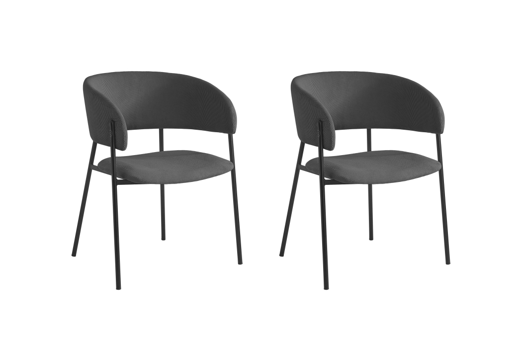 Lot de 2 chaises BOLD en velours côtelé