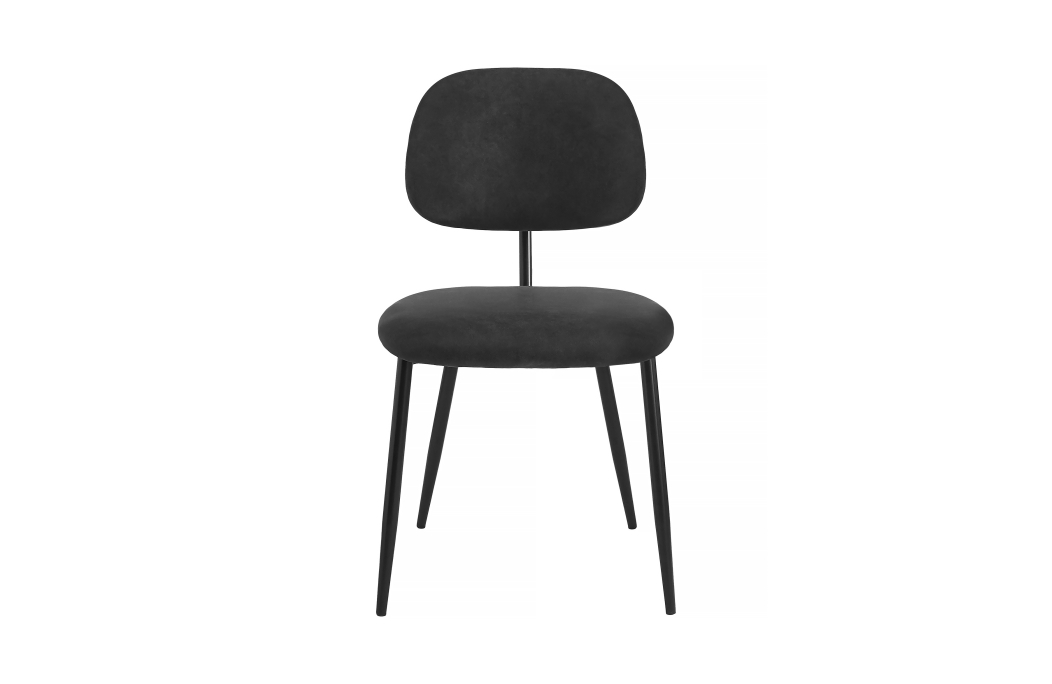 Lot de 2 chaises vintage PAYTON en tissu et pieds métal