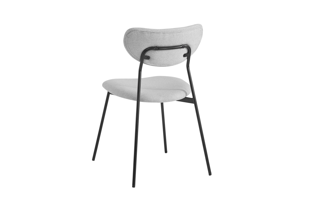 Lot de 2 chaises BRODIE en tissu avec pieds noirs