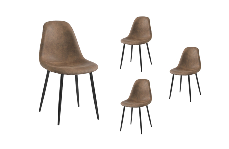 Lot de 4 chaises vintage KEY en tissu
