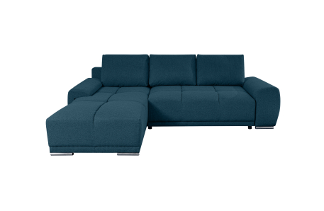 CASSANDRA - Canapé d'angle convertible avec coffre en tissu