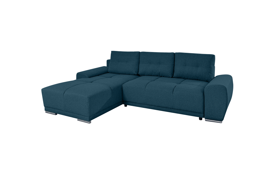 CASSANDRA - Canapé d'angle convertible avec coffre en tissu