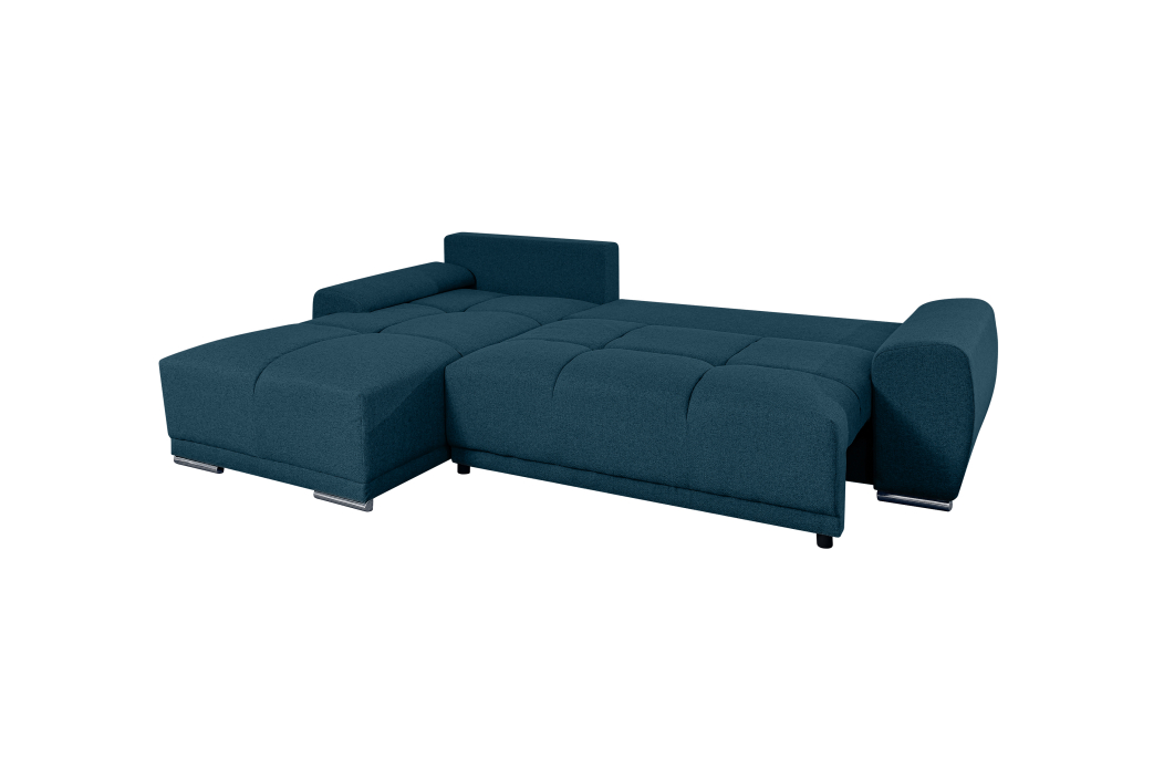 CASSANDRA - Canapé d'angle convertible avec coffre en tissu