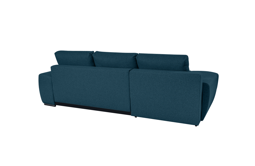 CASSANDRA - Canapé d'angle convertible avec coffre en tissu