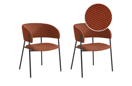 Lot de 2 chaises BOLD en velours côtelé
