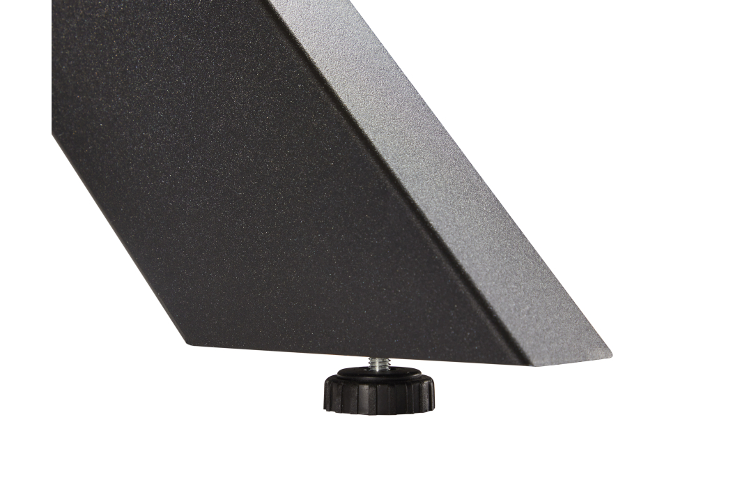 Table à manger FILAR avec plateau chevron finition chêne et pieds métal noir - 200x90 cm