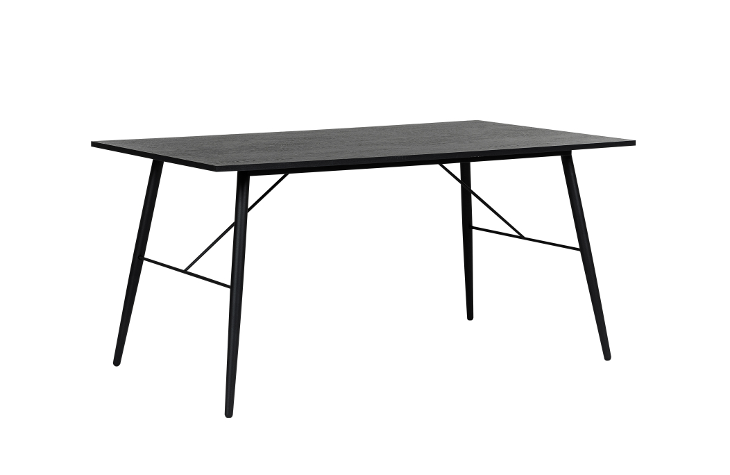 Table à manger PAYTON avec pieds métal noir - 160x90 cm