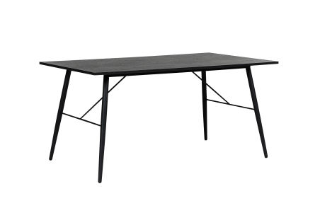 Table à manger PAYTON avec pieds métal noir - 160x90 cm