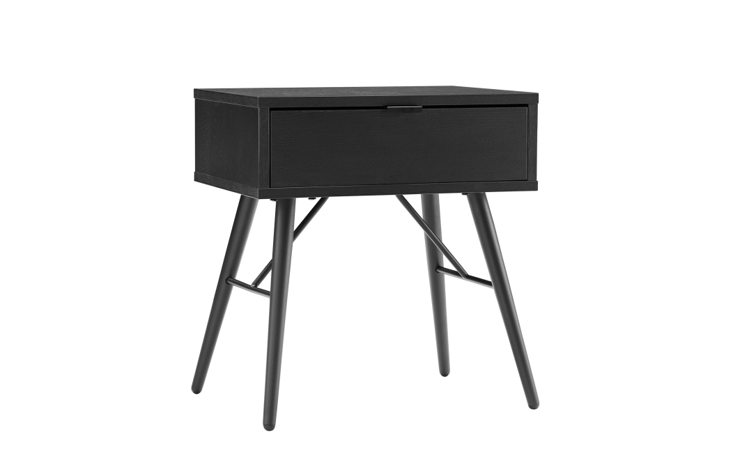 Table de chevet PAYTON avec pieds métal - 45x35 cm