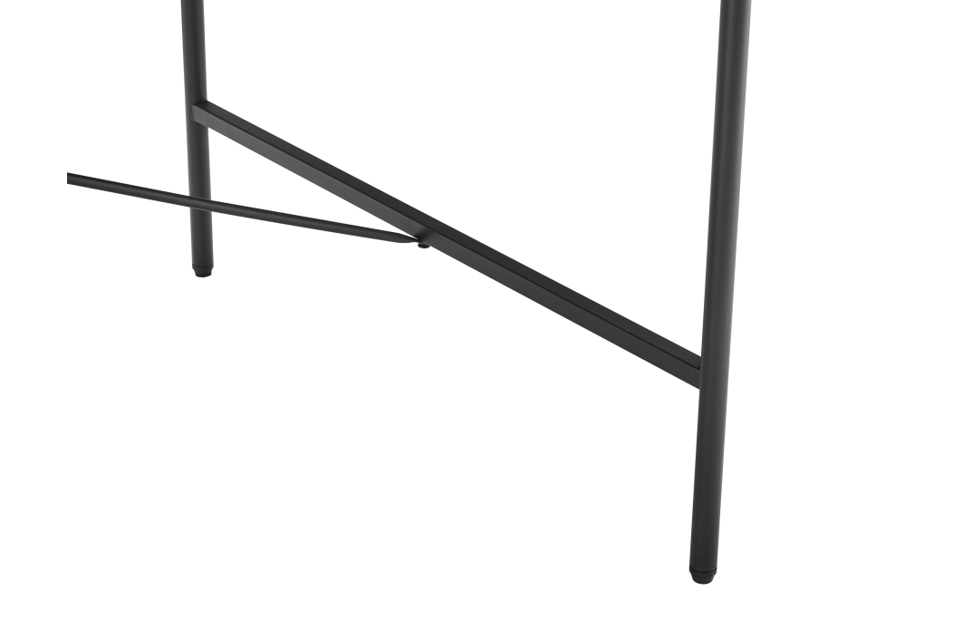 Table à manger BRODIE avec finition chêne et pieds métal noirs - 160x90 cm