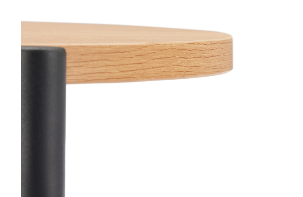 Table d'appoint BRODIE avec finition chêne et pieds métal noirs - 60x33,5 cm