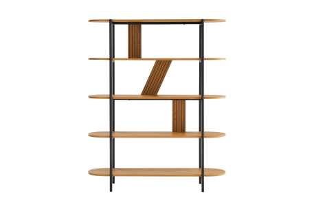 Etagère BRODIE avec finition chêne et pieds métal noirs - 120x35cm