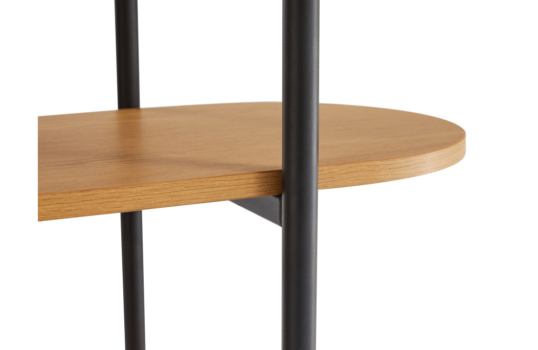 Etagère BRODIE avec finition chêne et pieds métal noirs - 120x35cm