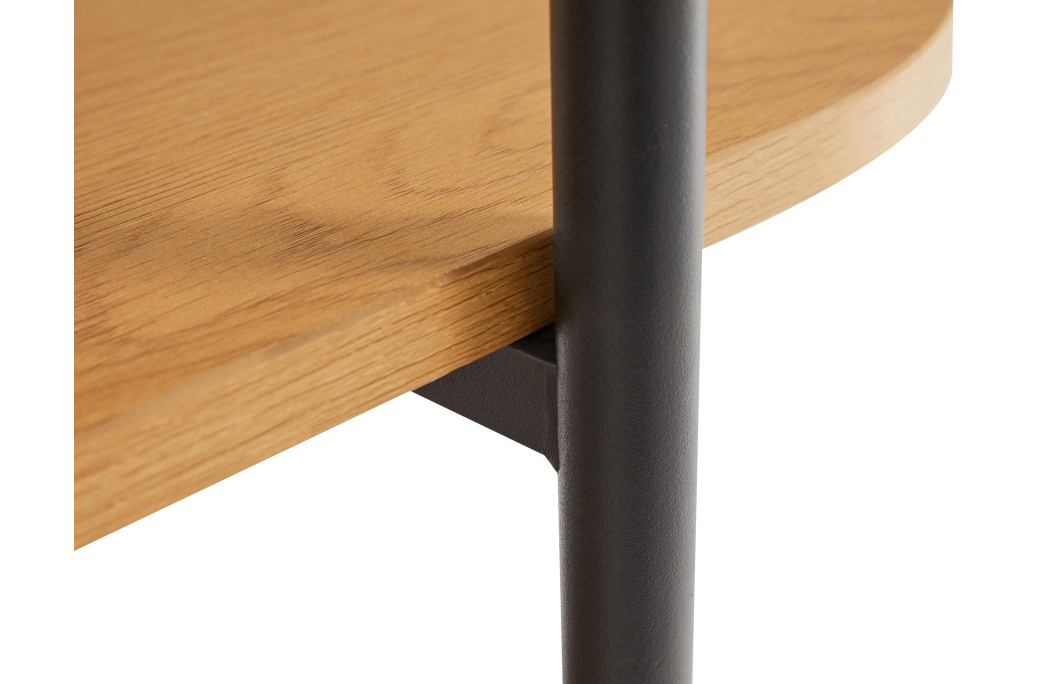 Etagère BRODIE avec finition chêne et pieds métal noirs - 120x35cm