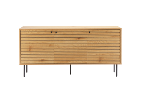 Buffet BRODIE avec finition chêne et pieds noirs - 150x140 cm