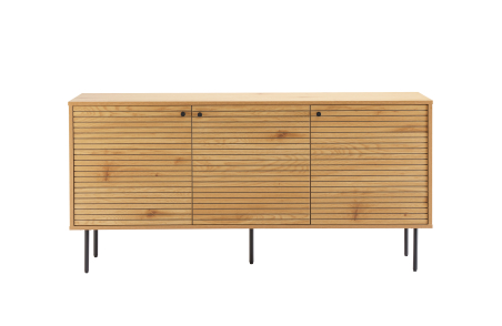 Buffet BRODIE avec finition chêne et pieds noirs - 150x140