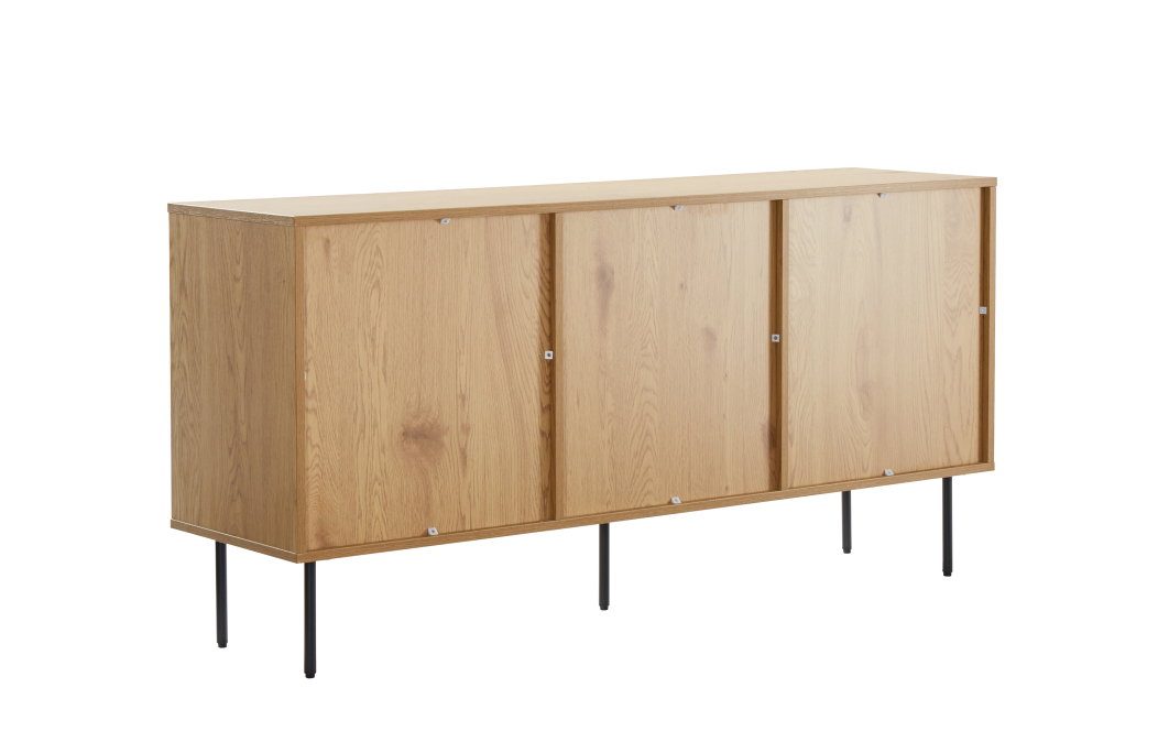Buffet BRODIE avec finition chêne et pieds noirs - 150x140
