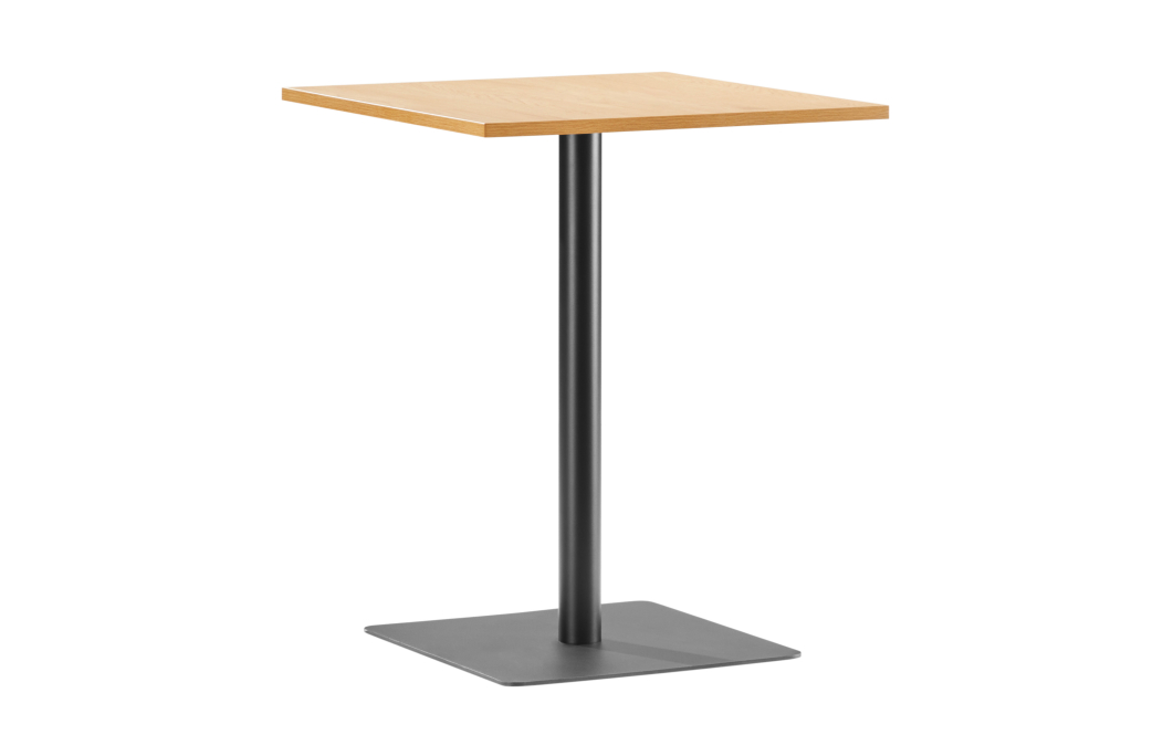 Table à manger carrée TRAKT avec plateau finition chêne et pieds en métal noir - 60x60 cm
