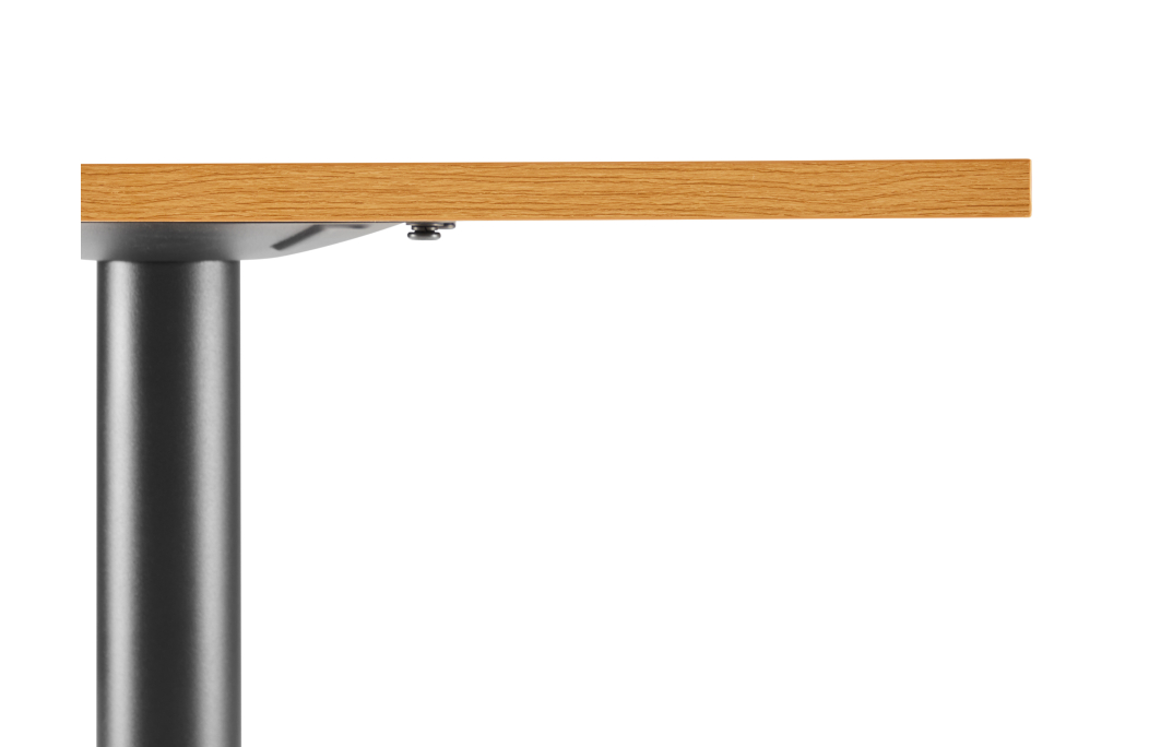 Table à manger carrée TRAKT avec plateau finition chêne et pieds en métal noir - 60x60 cm
