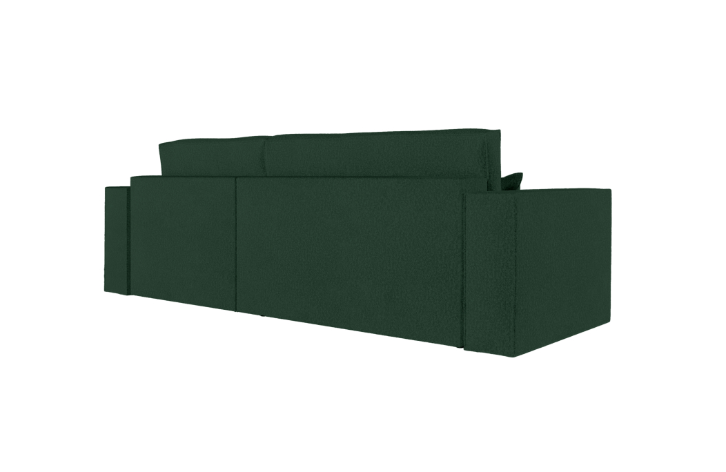 CLARISSE - Canapé d'angle convertible réversible avec coffre en tissu bouclettes