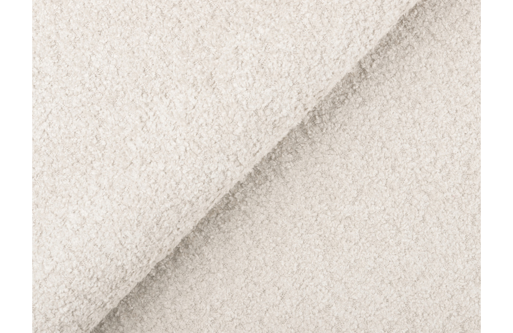 PACK - CLARISSE - Canapé d'angle convertible réversible avec pouf en tissu bouclettes
