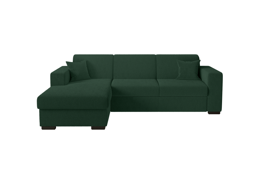 Canapé d'angle FUJI XL convertible avec coffre en tissu bouclettes
