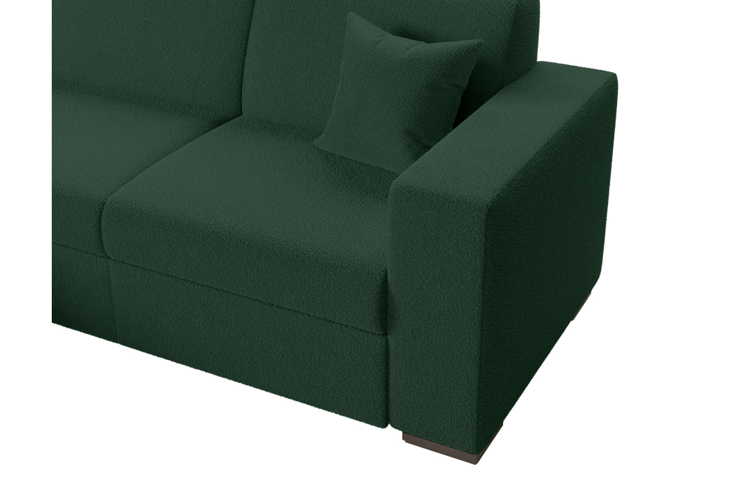 Canapé d'angle FUJI XL convertible avec coffre en tissu bouclettes