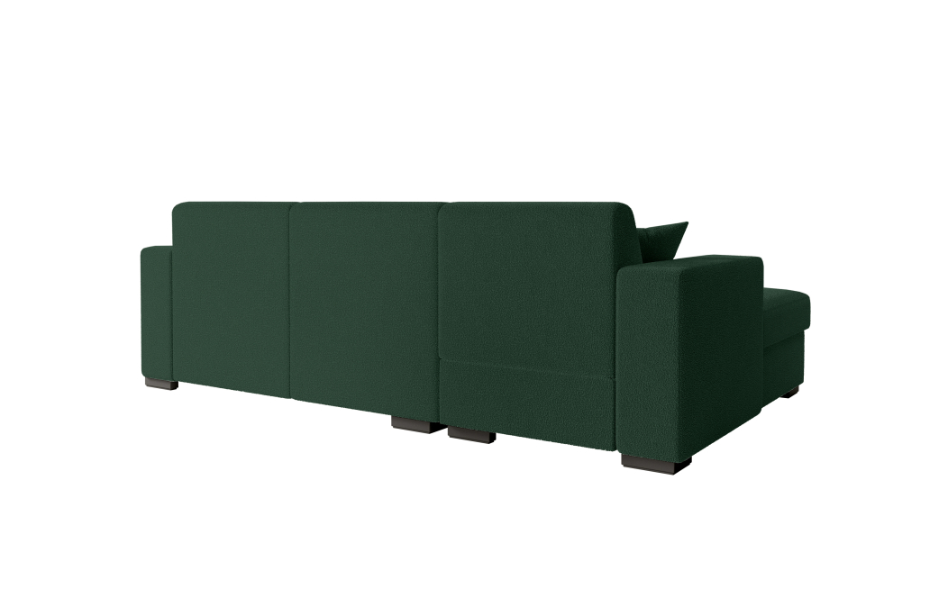Canapé d'angle FUJI XL convertible avec coffre en tissu bouclettes
