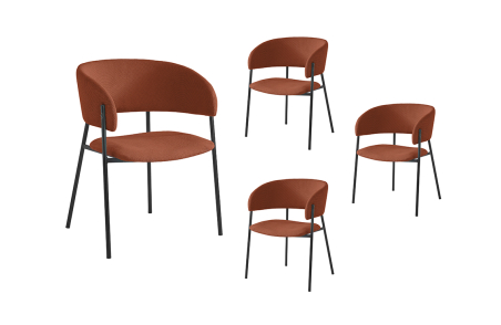 Lot de 4 chaises BOLD en velours côtelé