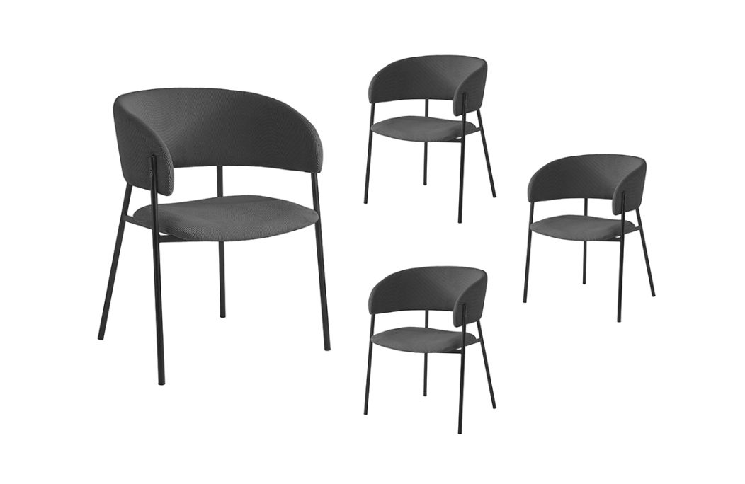 Lot de 4 chaises BOLD en velours côtelé