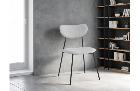 Lot de 4 chaises BRODIE en tissu avec pieds noirs