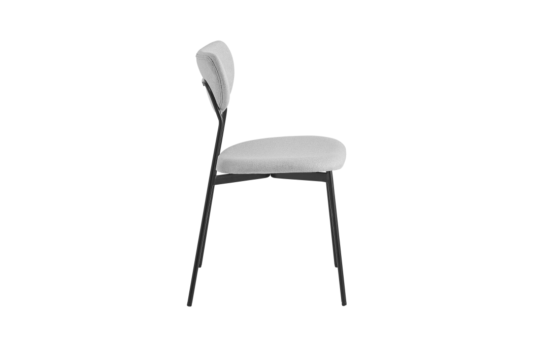 Lot de 4 chaises BRODIE en tissu avec pieds noirs