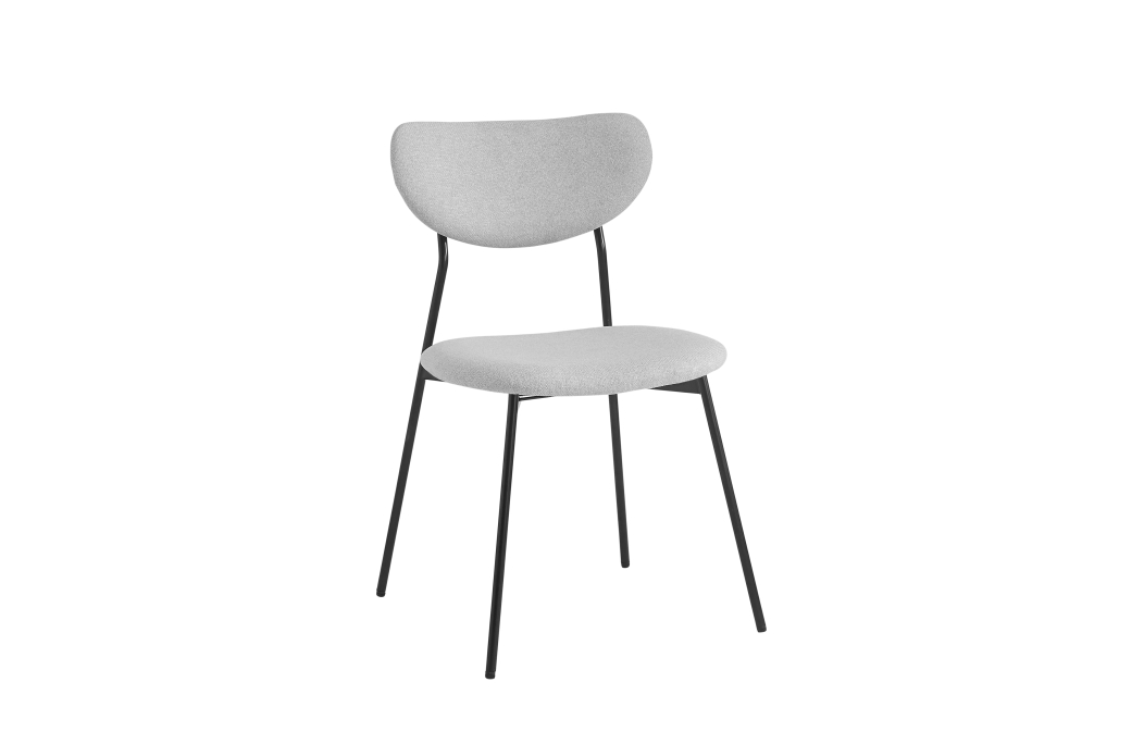 Lot de 4 chaises BRODIE en tissu avec pieds noirs