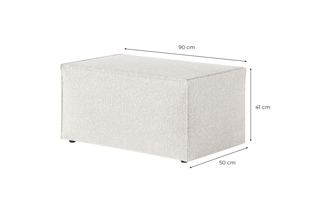 CLARISSE - Pouf en tissu bouclettes