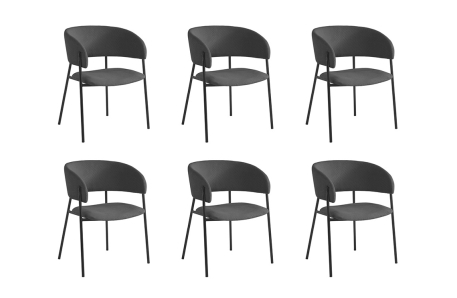 Lot de 6 chaises BOLD en velours côtelé