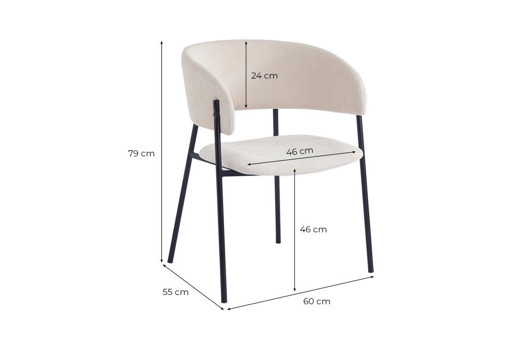 Lot de 6 chaises BOLD en velours côtelé