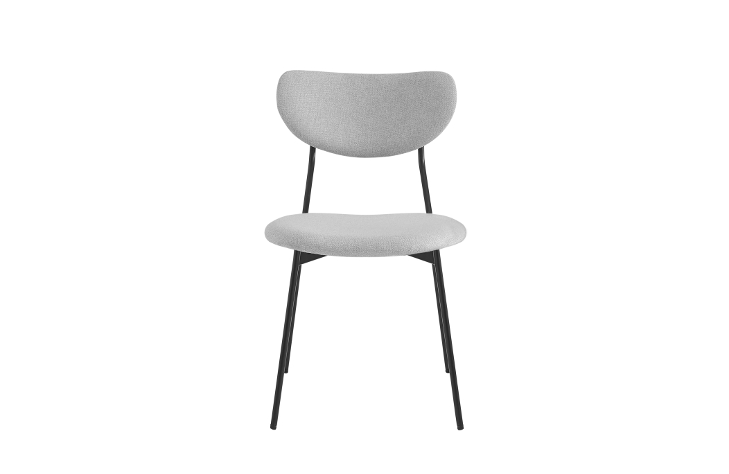 Lot de 6 chaises BRODIE en tissu avec pieds noirs